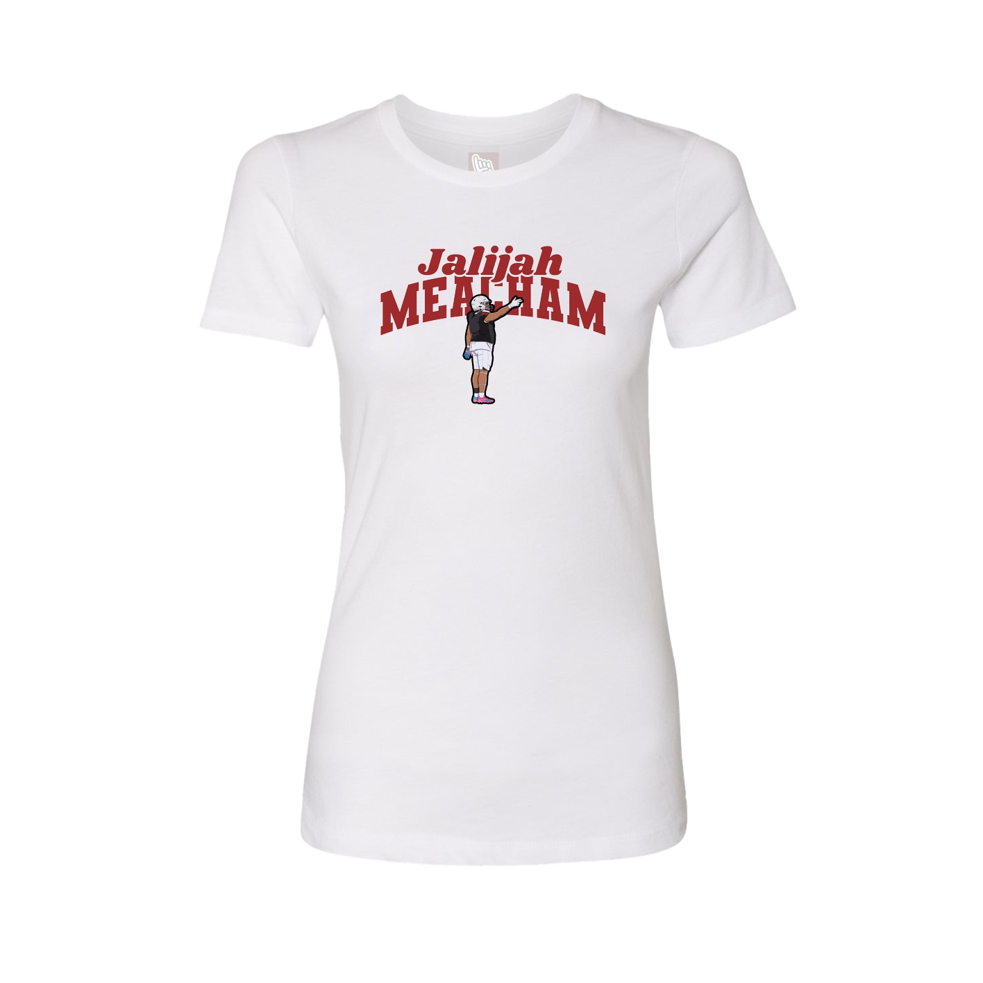 Fitted Women's Tee — Signature Arch in White
