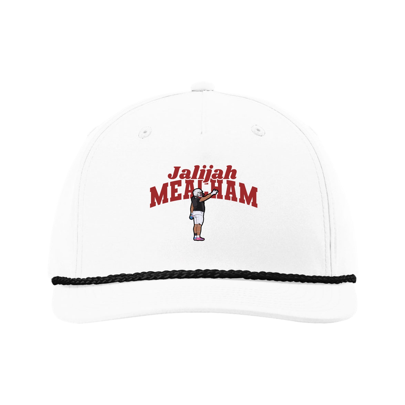 Five-Panel Classic Rope Cap — Signature Arch in White
