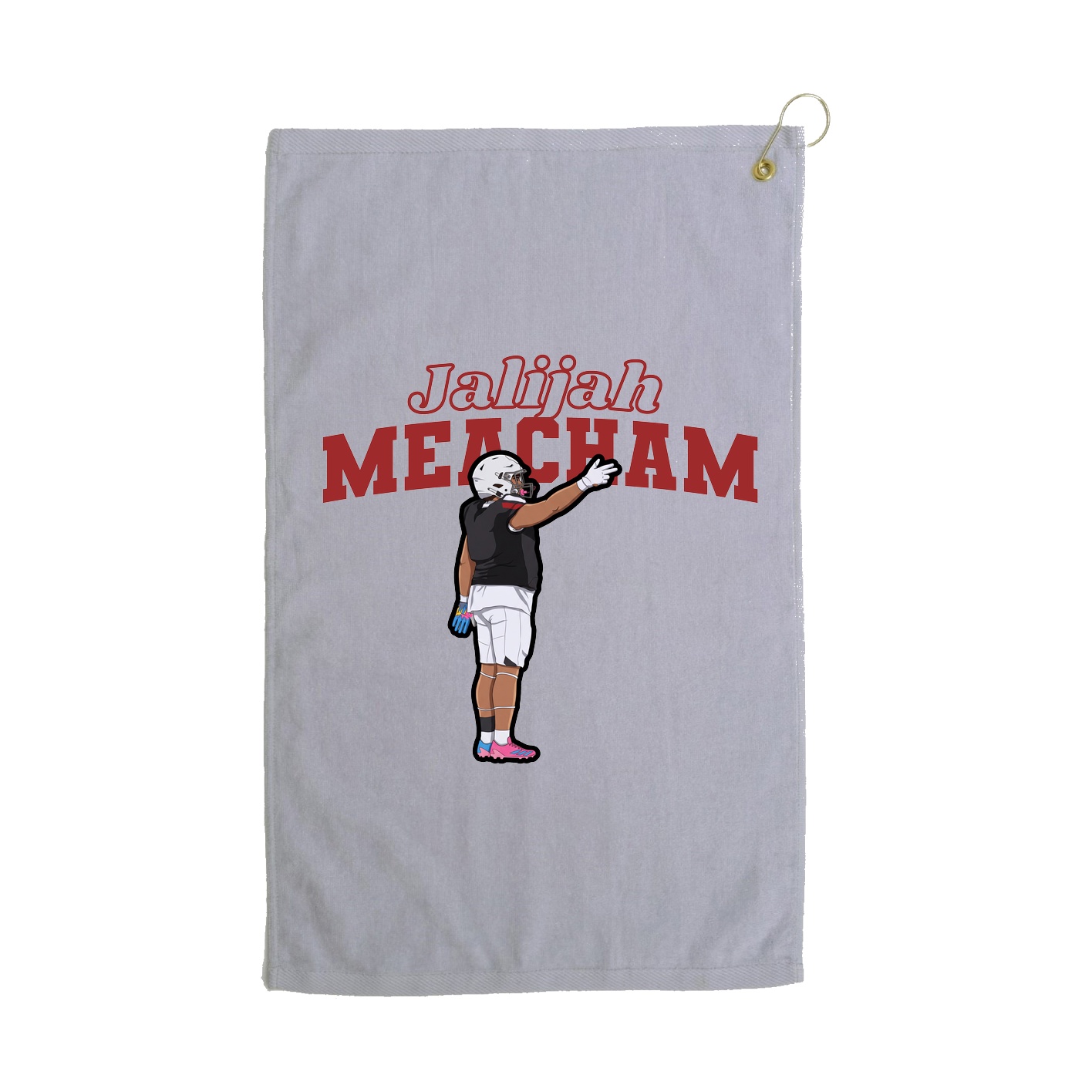 Golf Towel — Name Arch in Grey