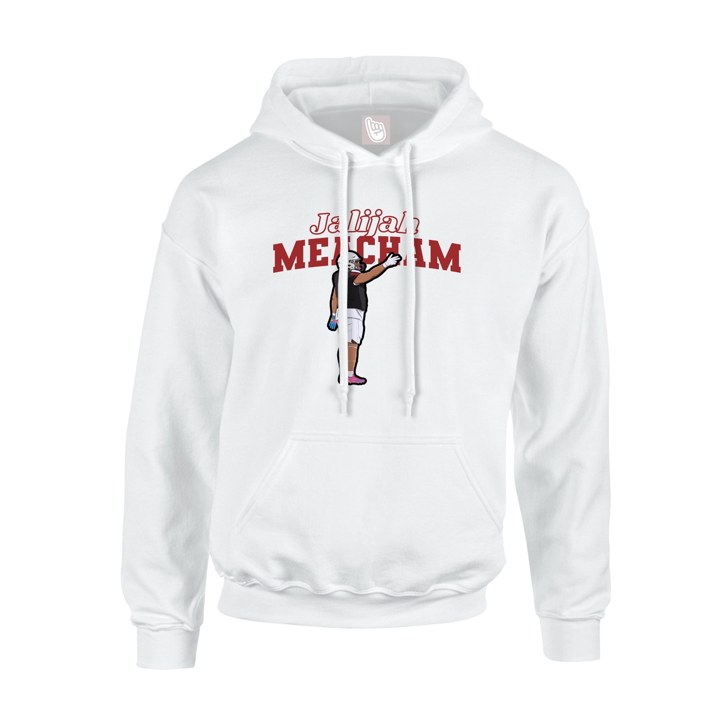Youth Hoodie — Name Arch in White