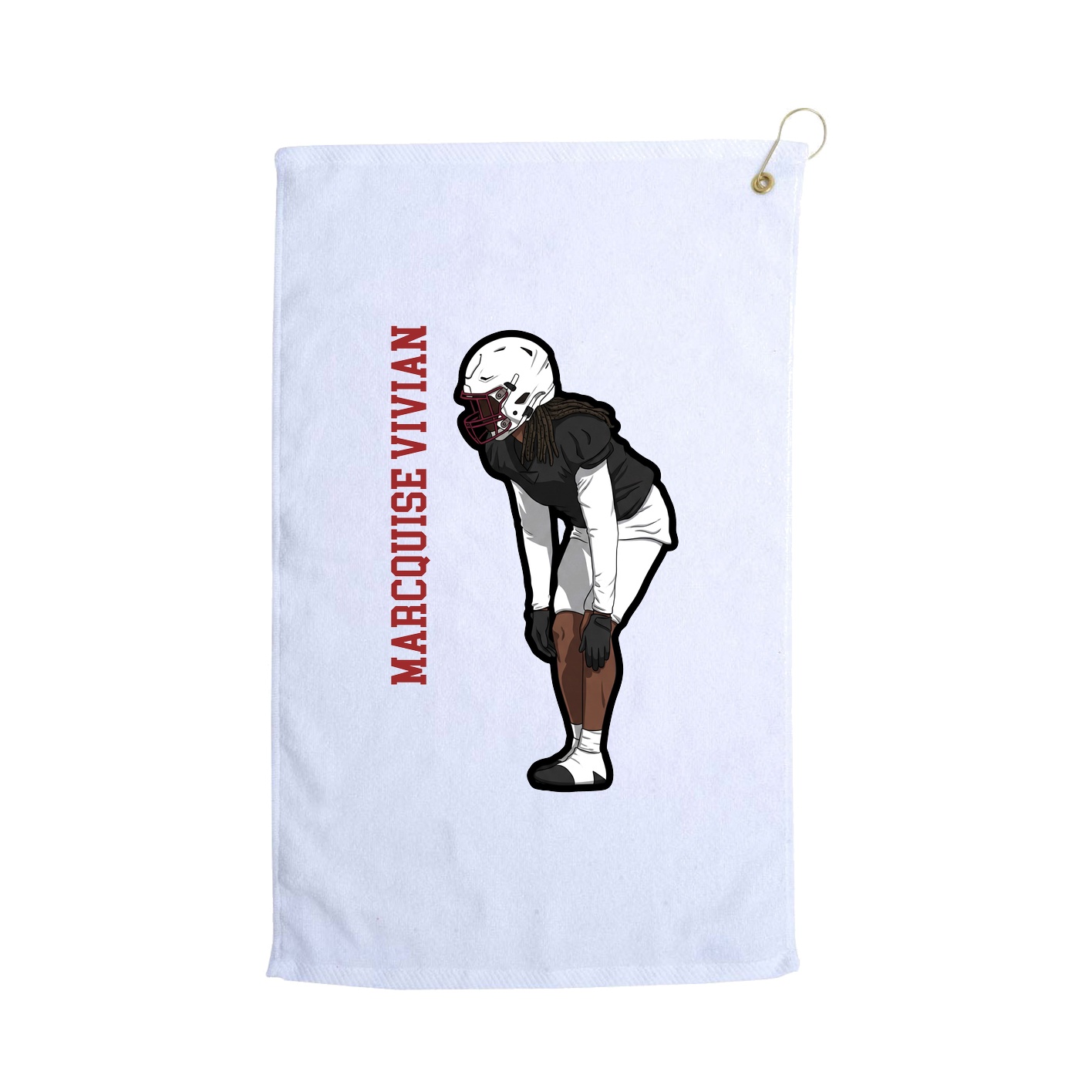 Golf Towel — Name Vertical in White