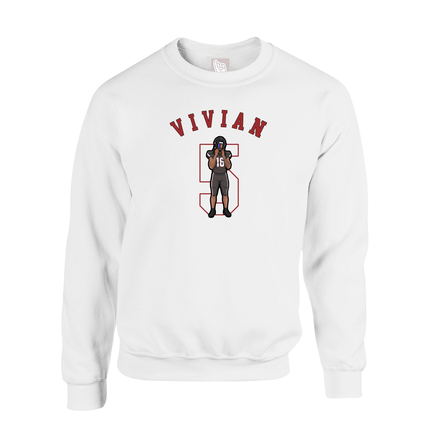 Fleece Crew — Shirsey Arch in White