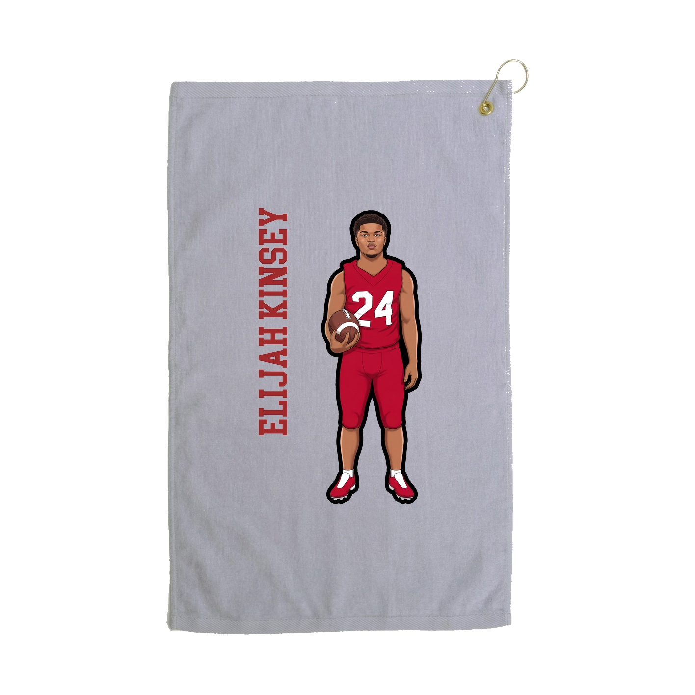 Golf Towel — Name Vertical in Grey