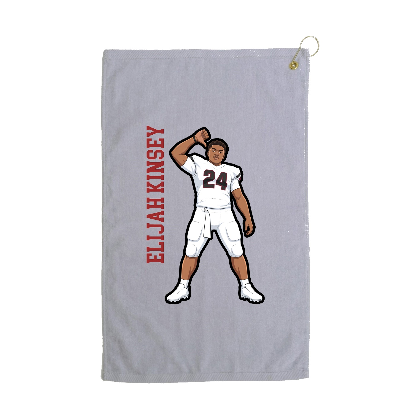 Golf Towel — Name Vertical in Grey