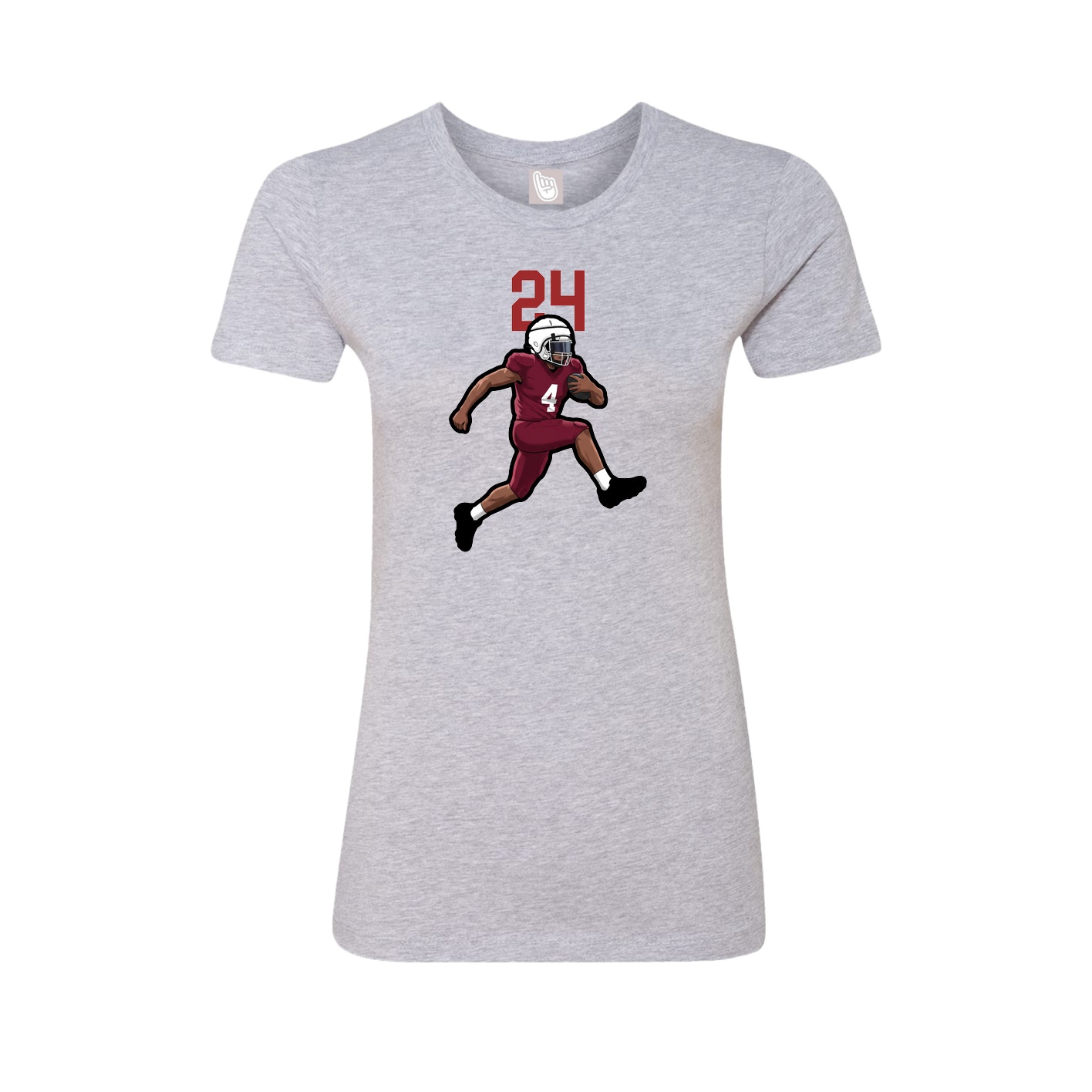 Fitted Women's Tee — Number Top in Grey