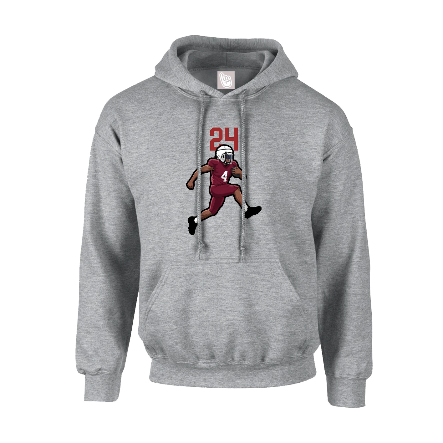 Youth Hoodie — Number Top in Grey