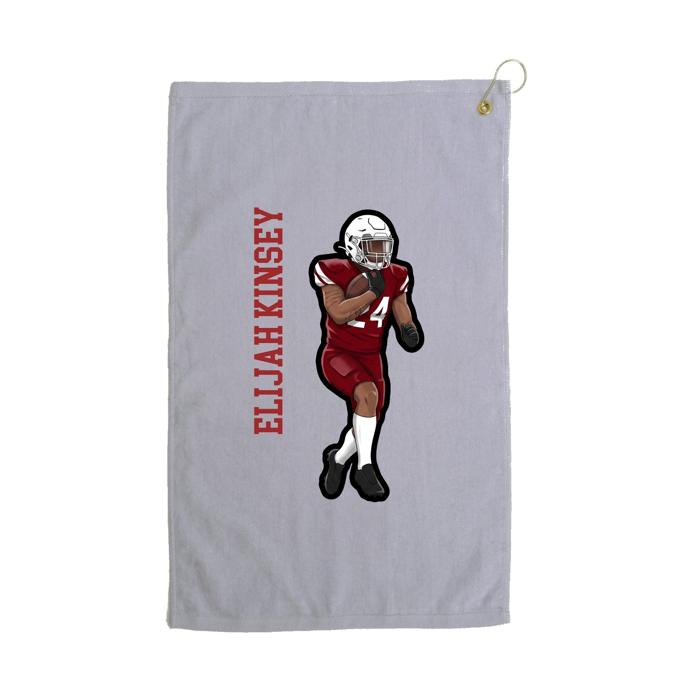 Golf Towel — Name Vertical in Grey