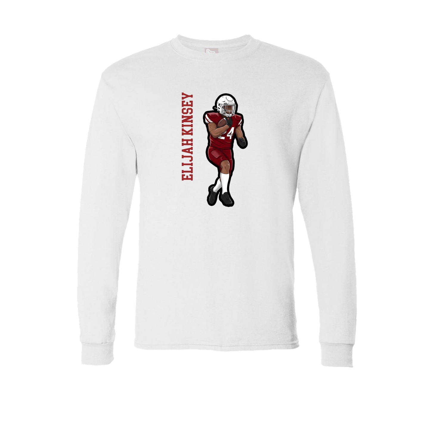 Long Sleeve Tee — Name Vertical in White