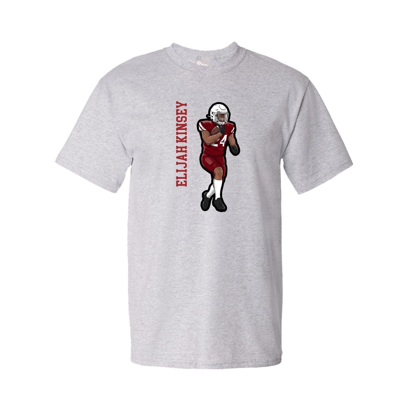 Youth Tee — Name Vertical in Grey