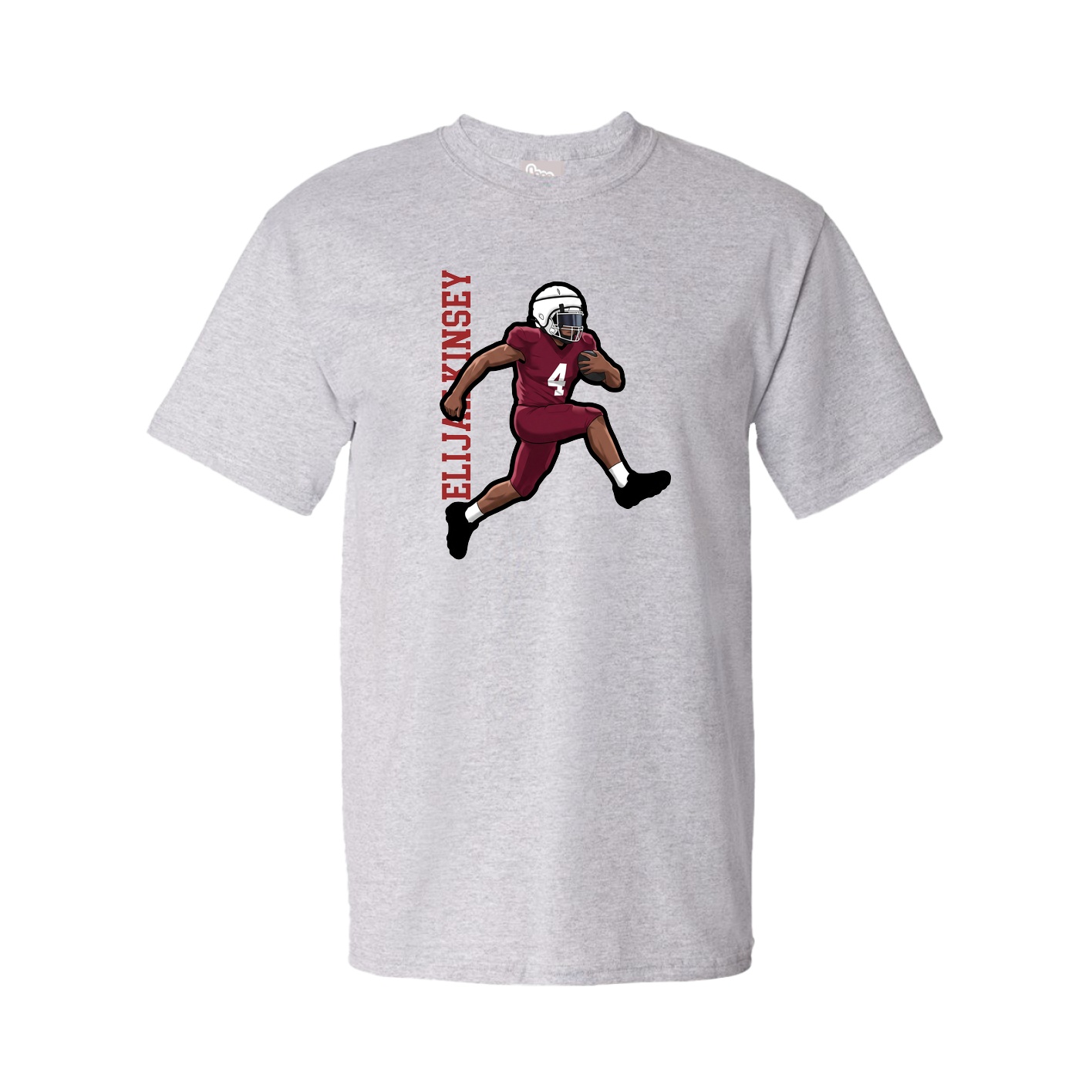 Youth Tee — Name Vertical in Grey