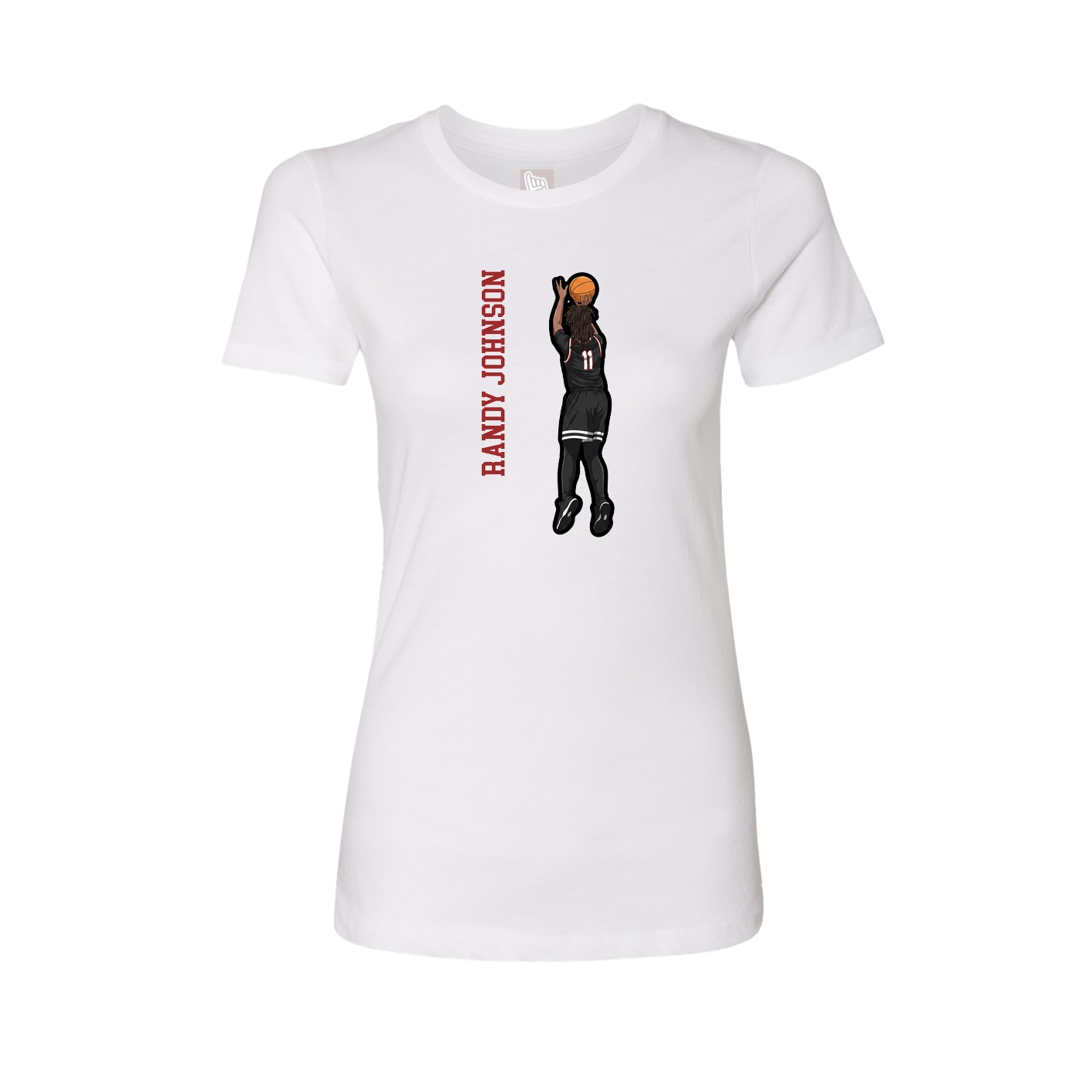 Fitted Women's Tee — Name Vertical in White