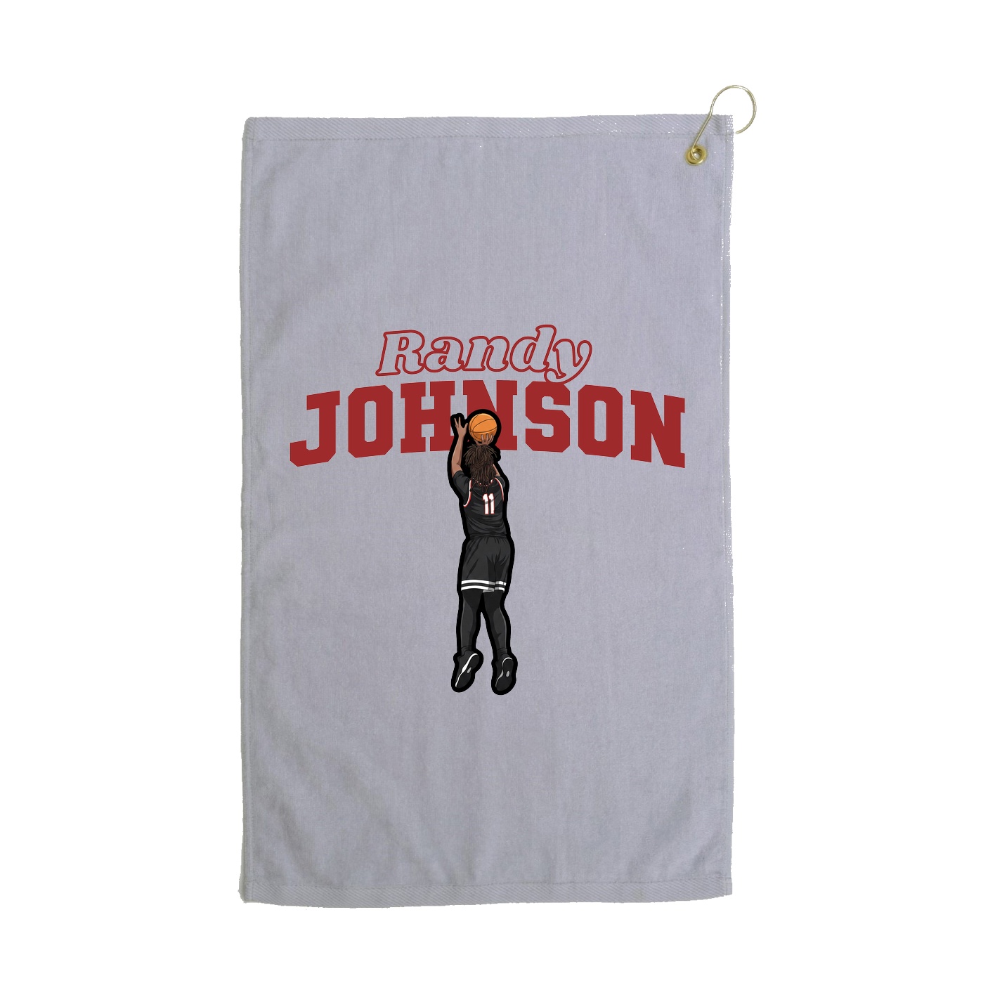 Golf Towel — Name Arch in Grey