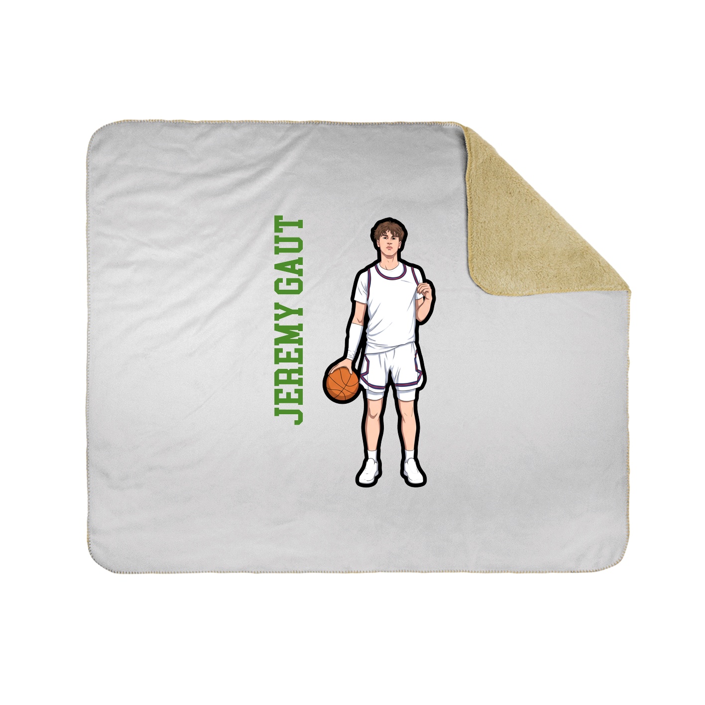 Throw Blanket — Name Vertical in White
