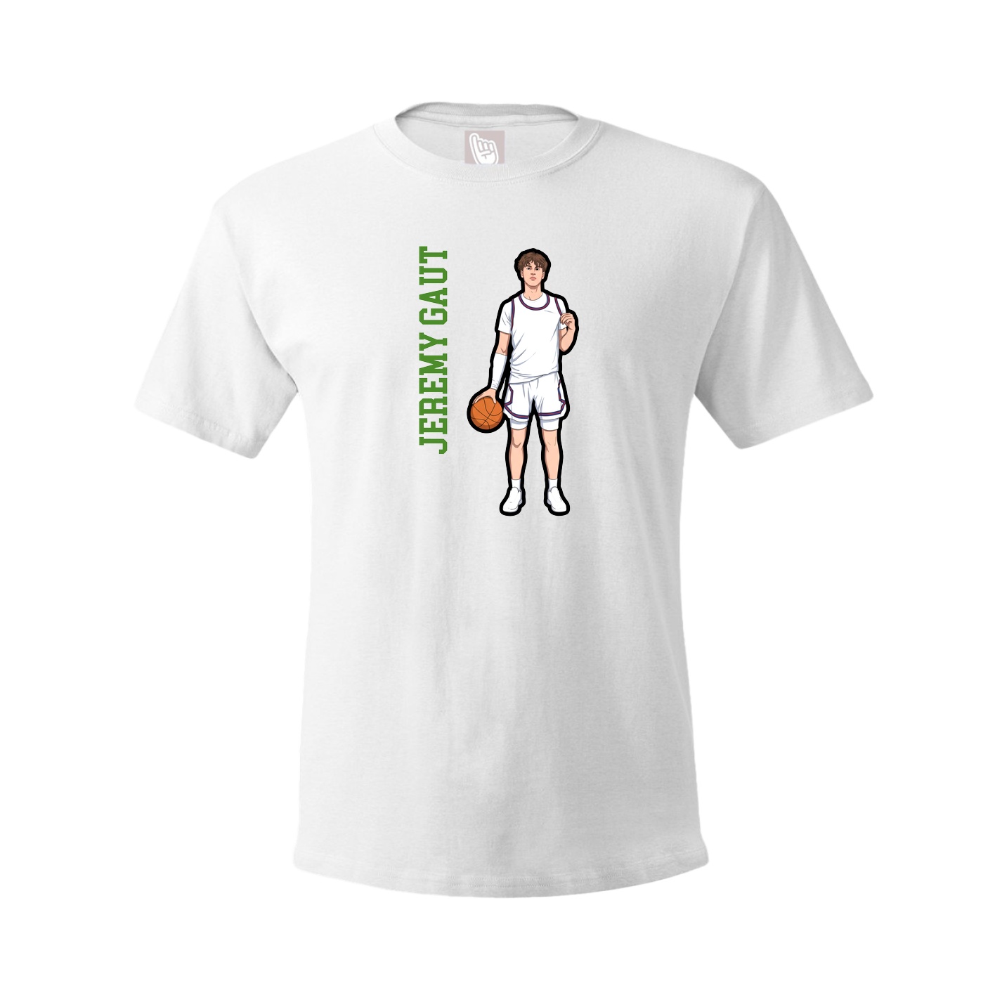 Tee — Name Vertical in White