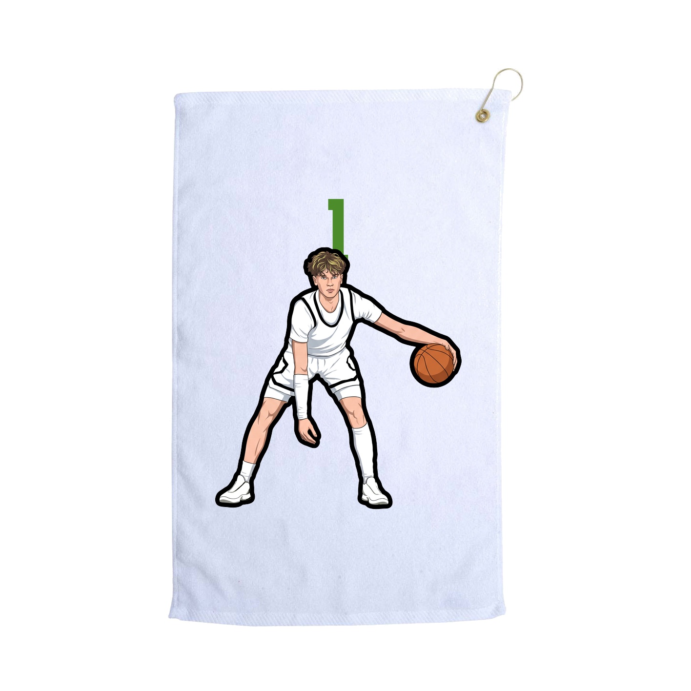 Golf Towel — Number Top in White