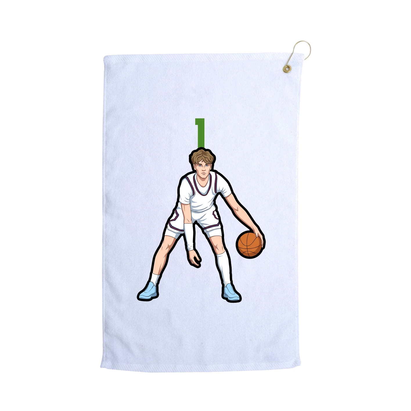 Golf Towel — Number Top in White