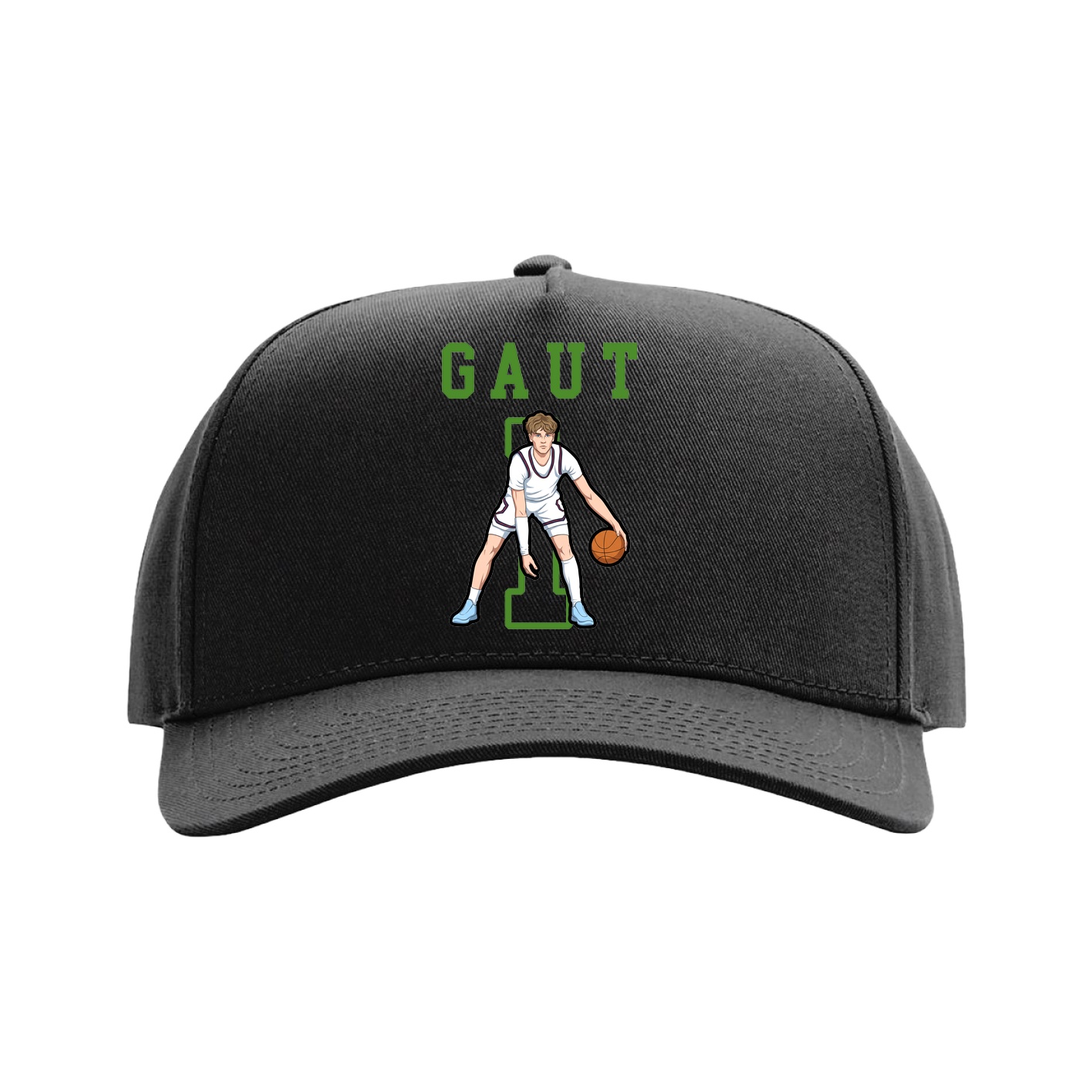 Full Fabric Five-Panel Champ Cap — Shirsey in Black