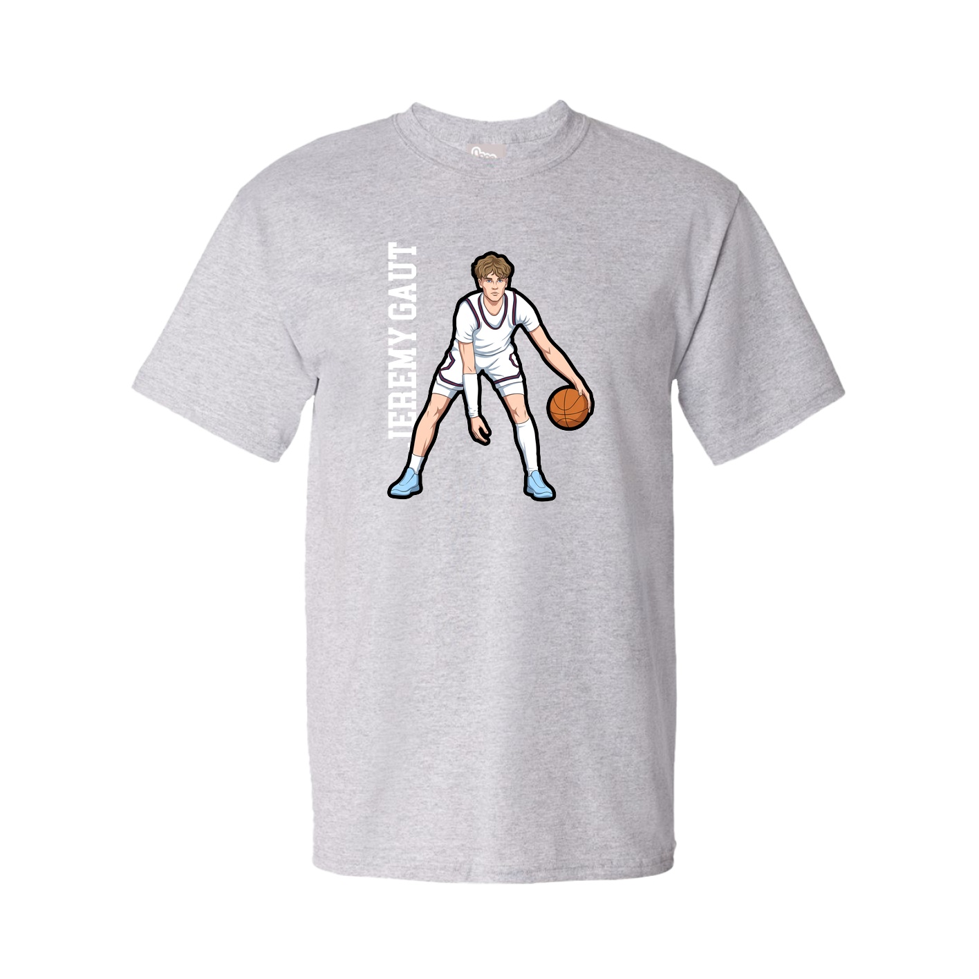 Tee — Name Vertical in Grey