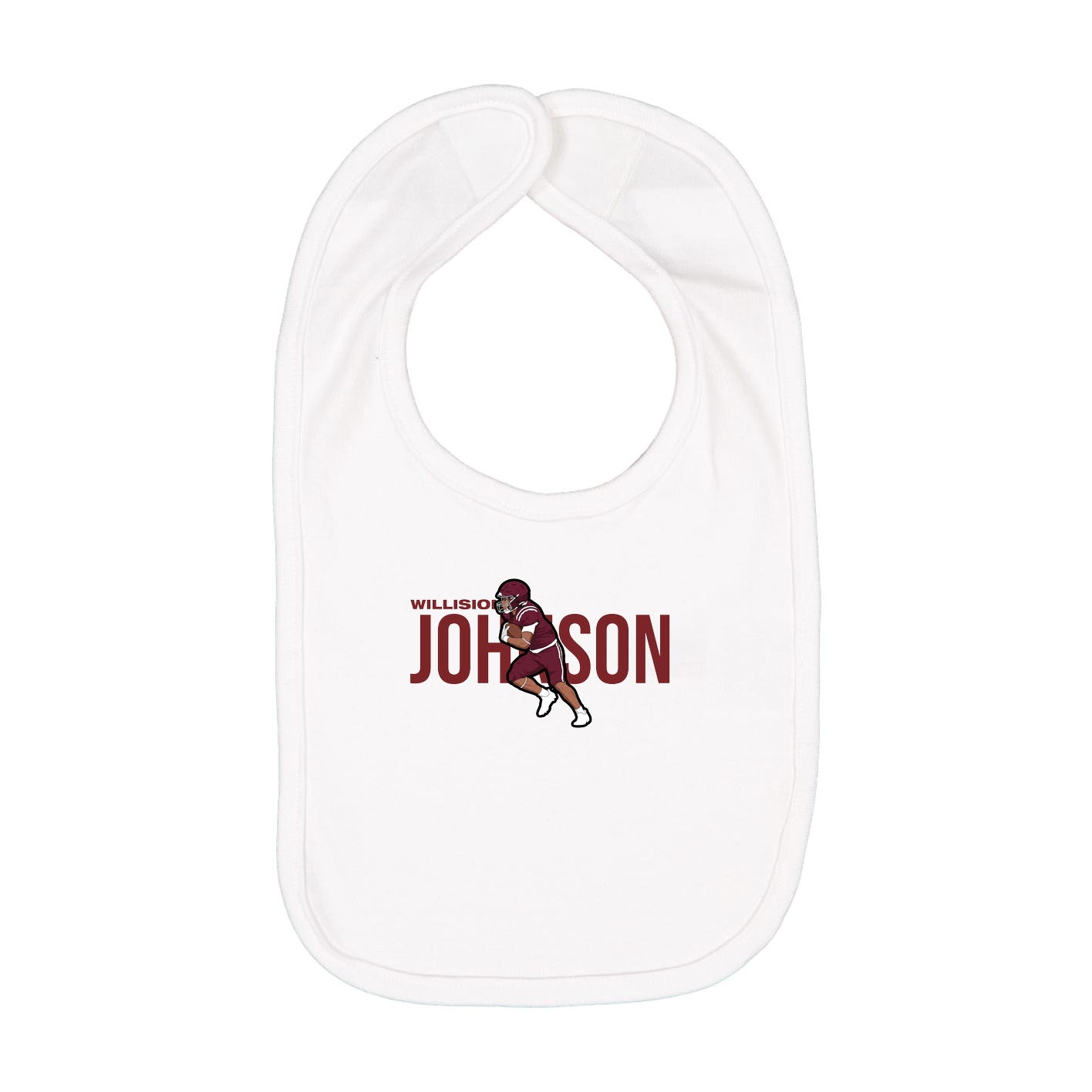 Infant Bib — Player Name in White