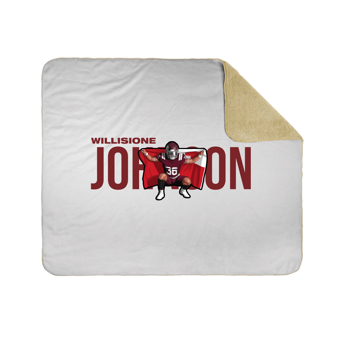 Throw Blanket — Player Name in White