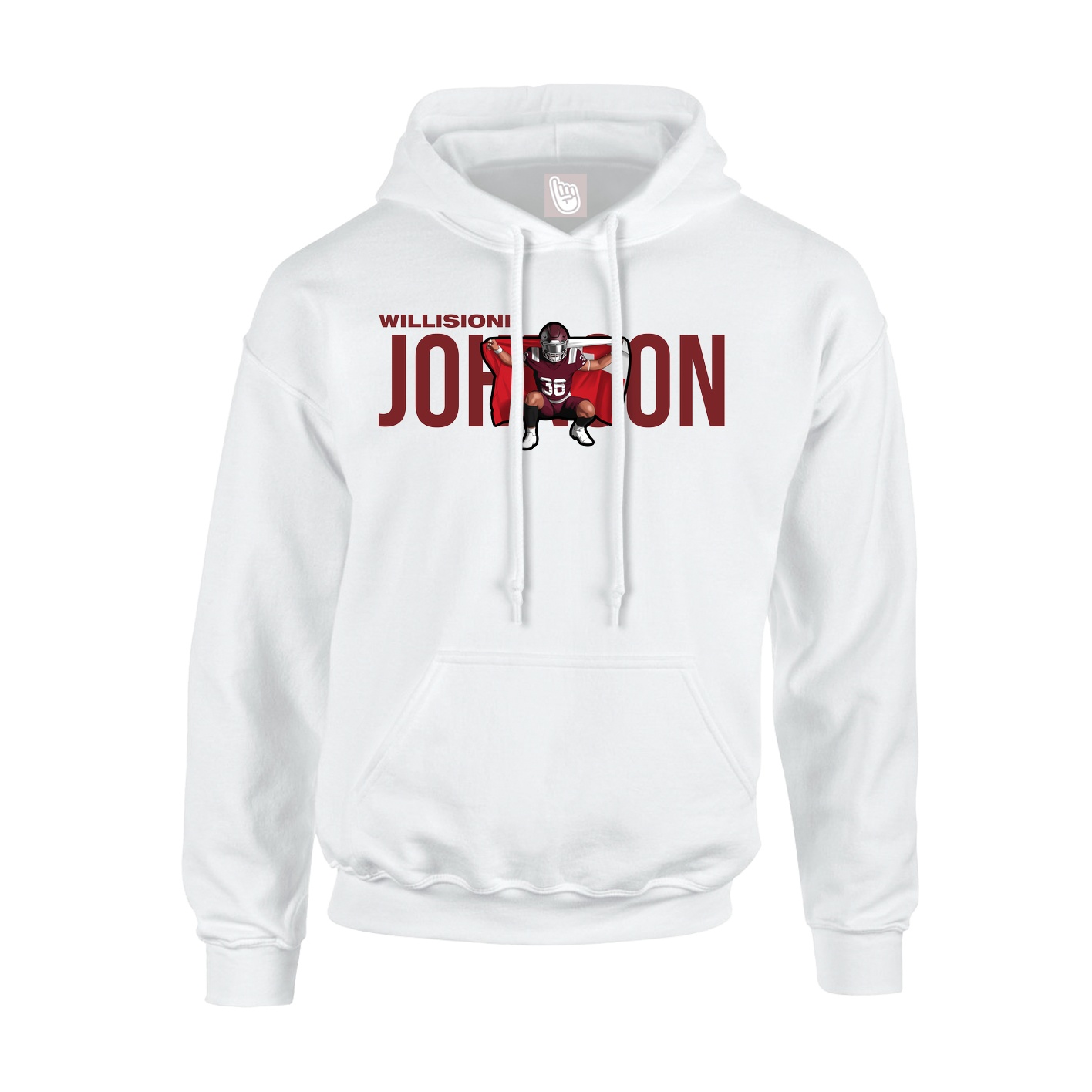Youth Hoodie — Player Name in White