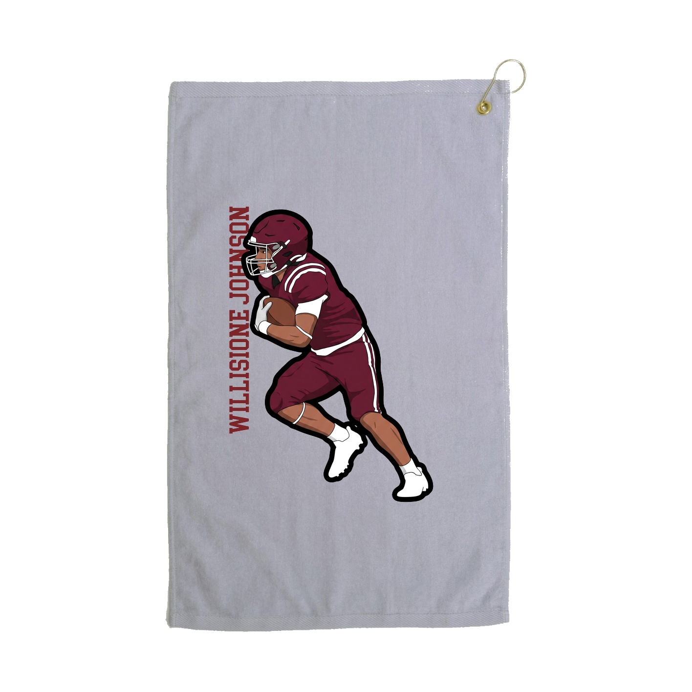 Golf Towel — Name Vertical in Grey