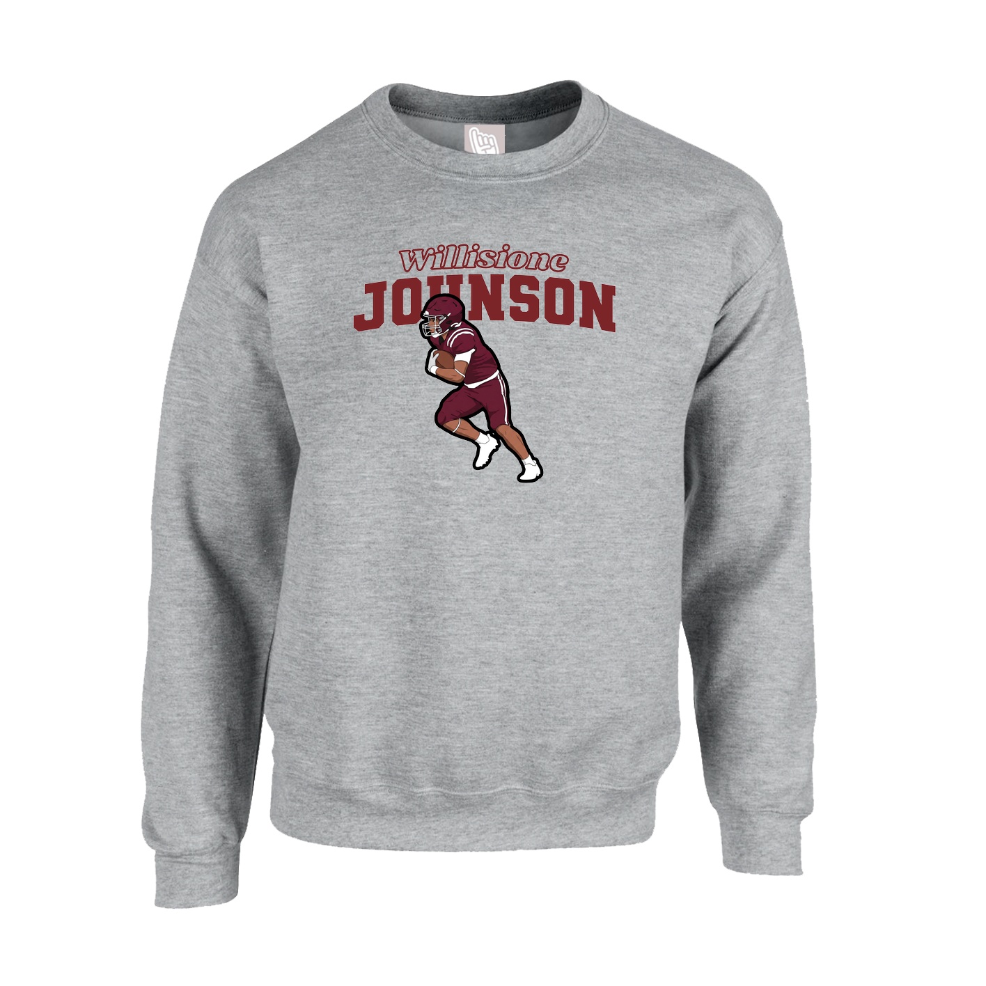 Fleece Crew — Name Arch in Grey