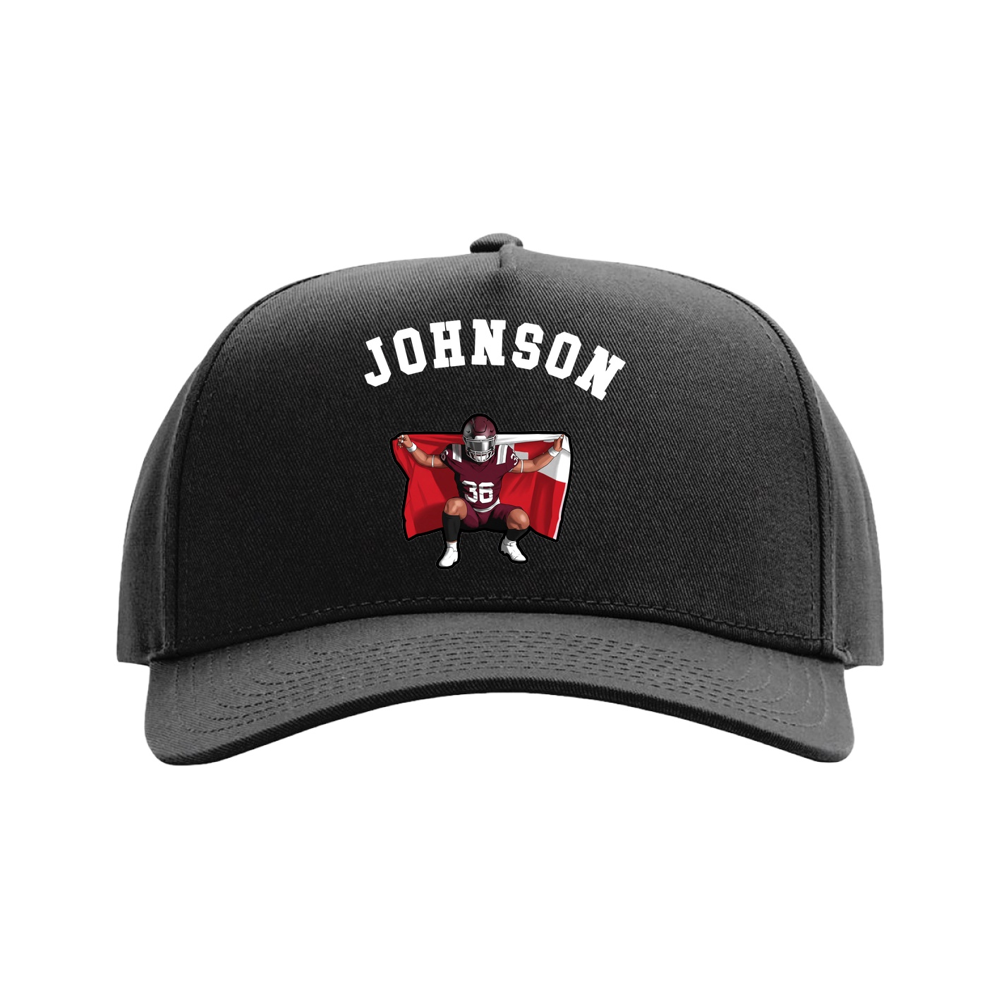 Full Fabric Five-Panel Champ Cap — Shirsey Arch in Black