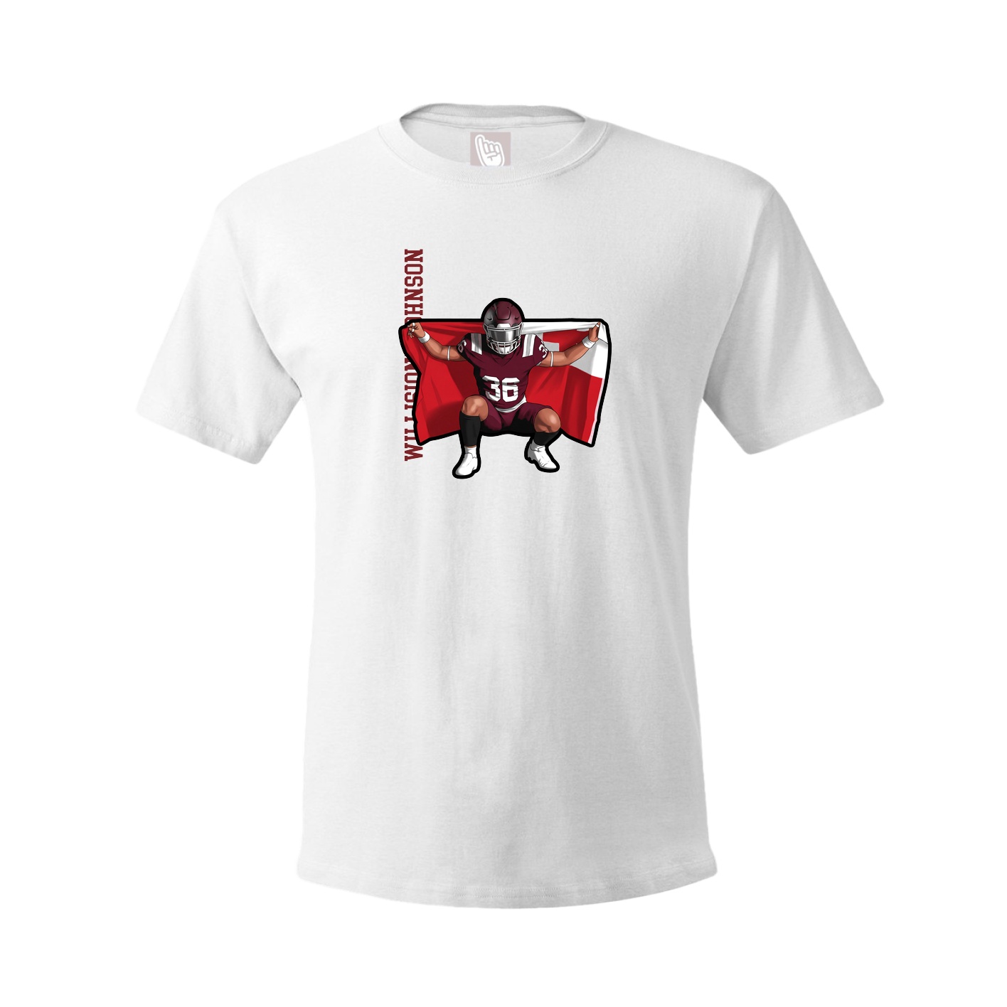 Tee — Name Vertical in White