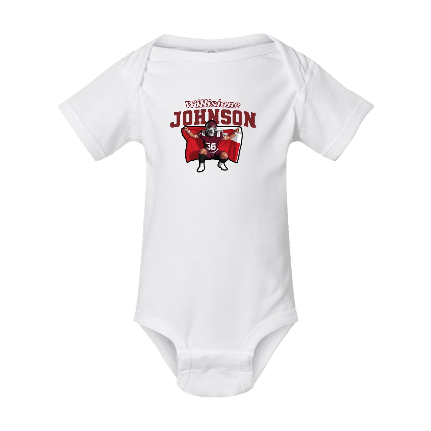 Baby Onesie — Name Arch in White