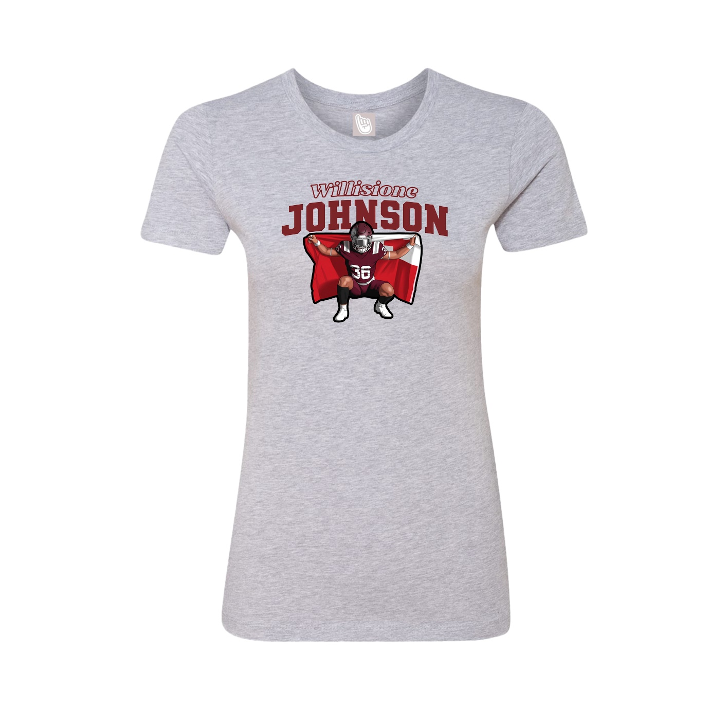 Womens Tee — Name Arch in Grey