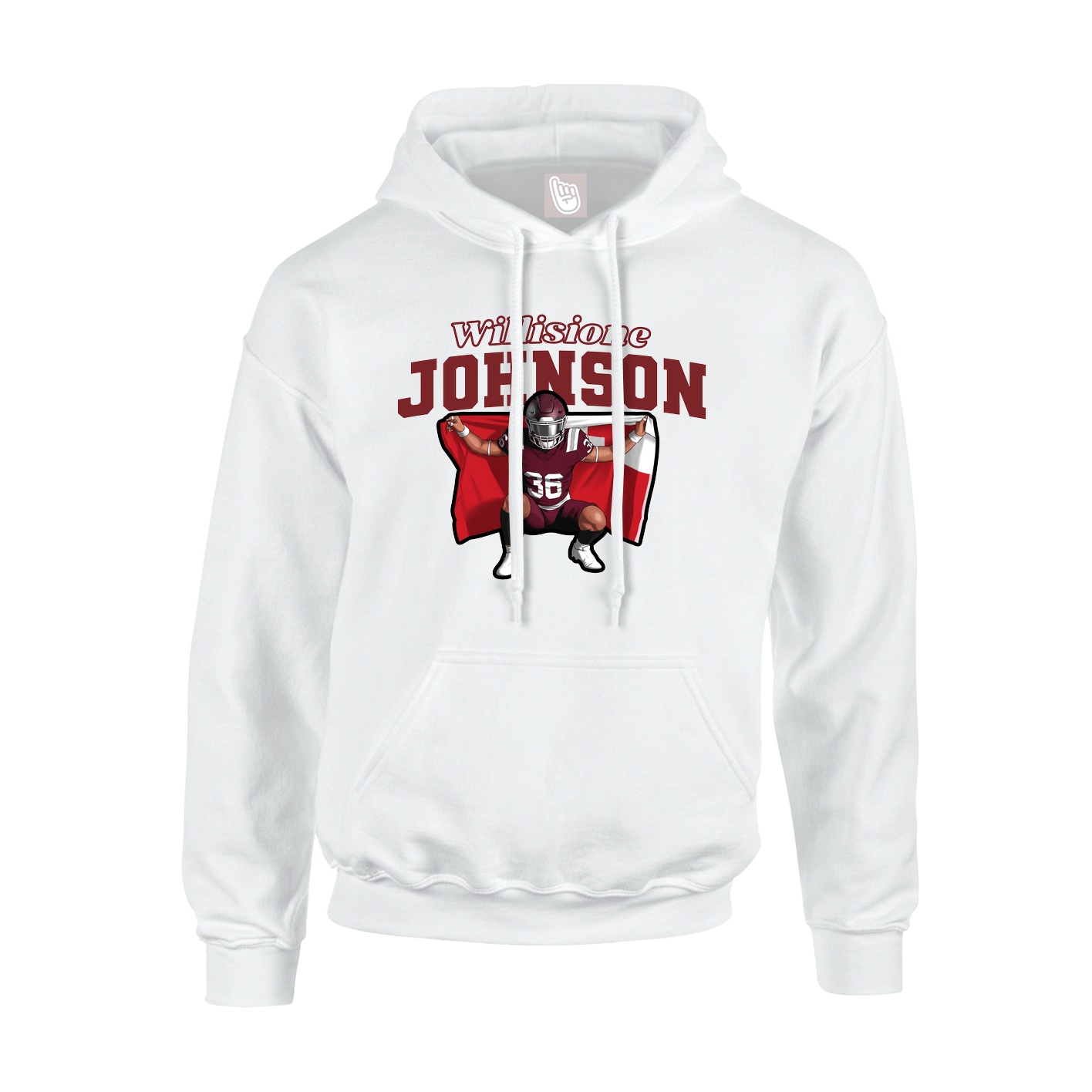Hoodie — Name Arch in White