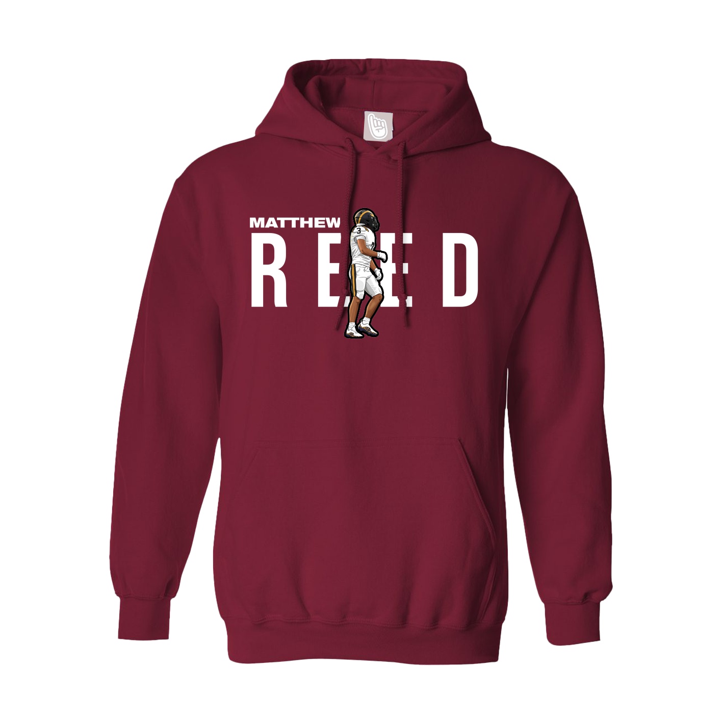 Hoodie — Player Name in Cardinal