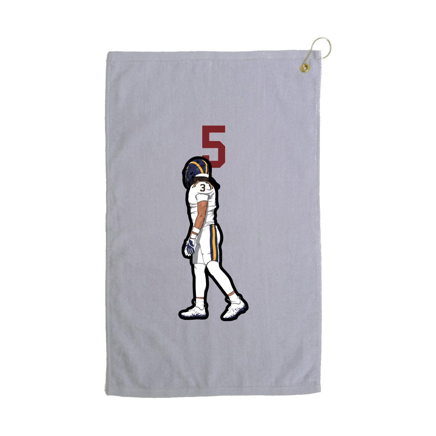 Golf Towel — Number Top in Grey