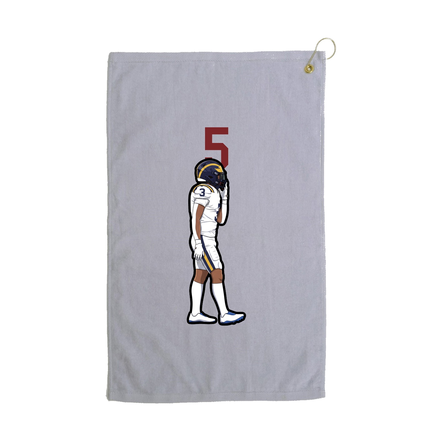 Golf Towel — Number Top in Grey
