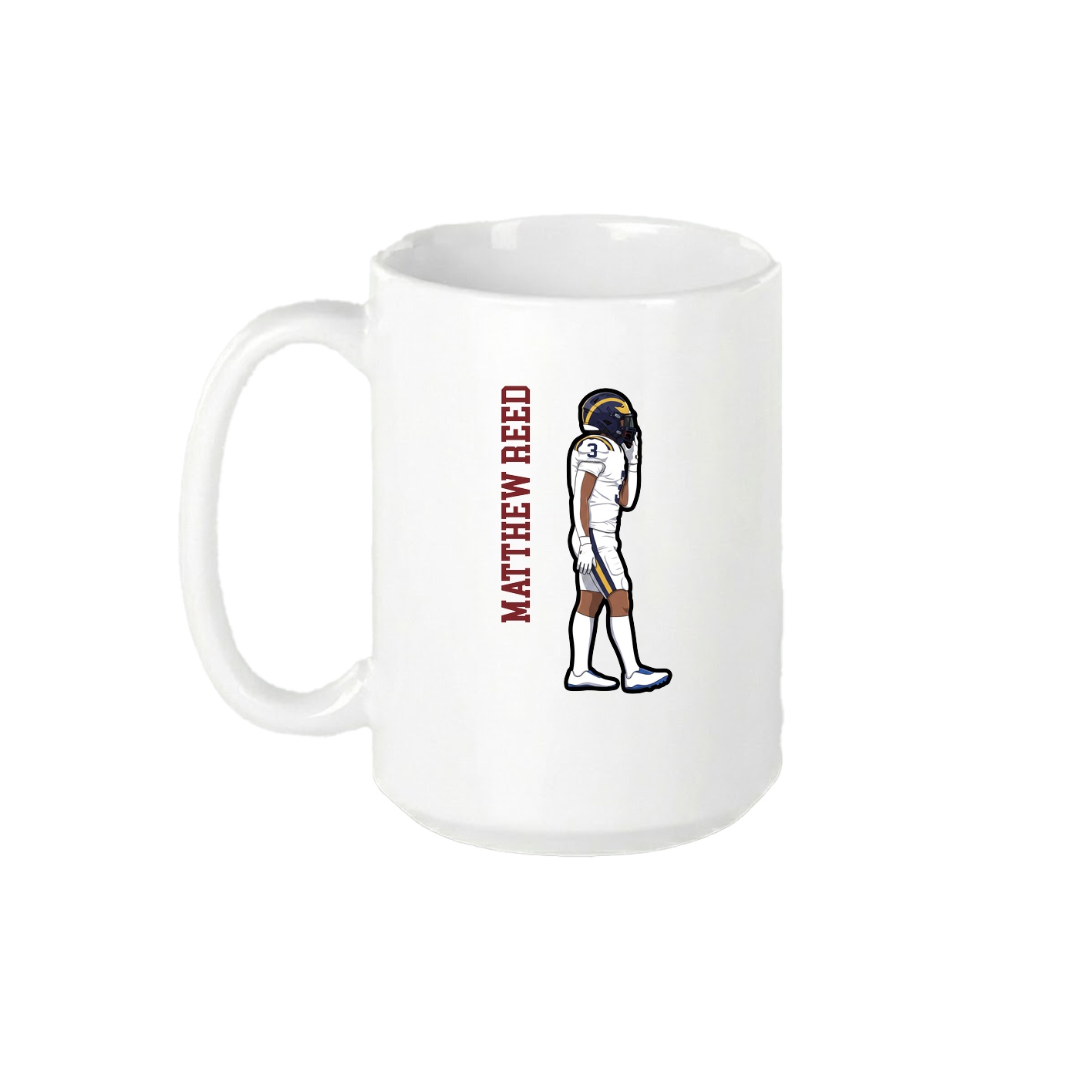 15oz Coffee Mug — Name Vertical in White