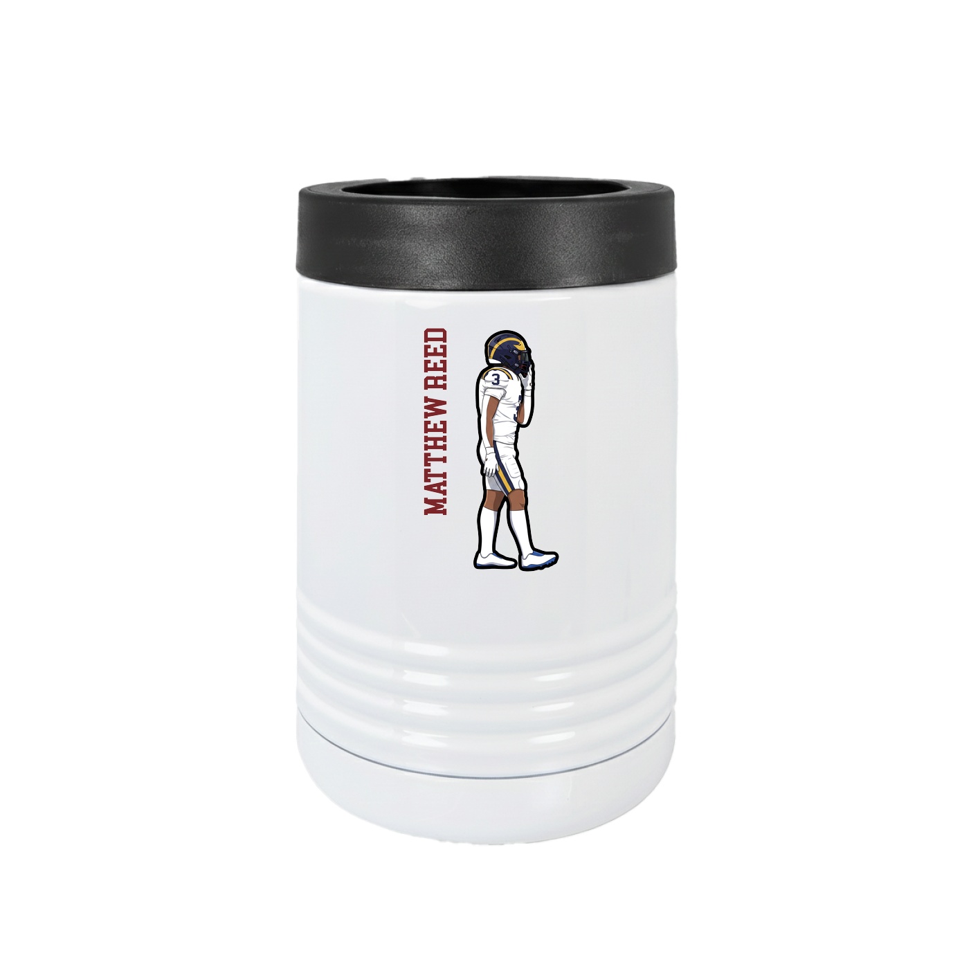 Beverage Holder — Name Vertical in White