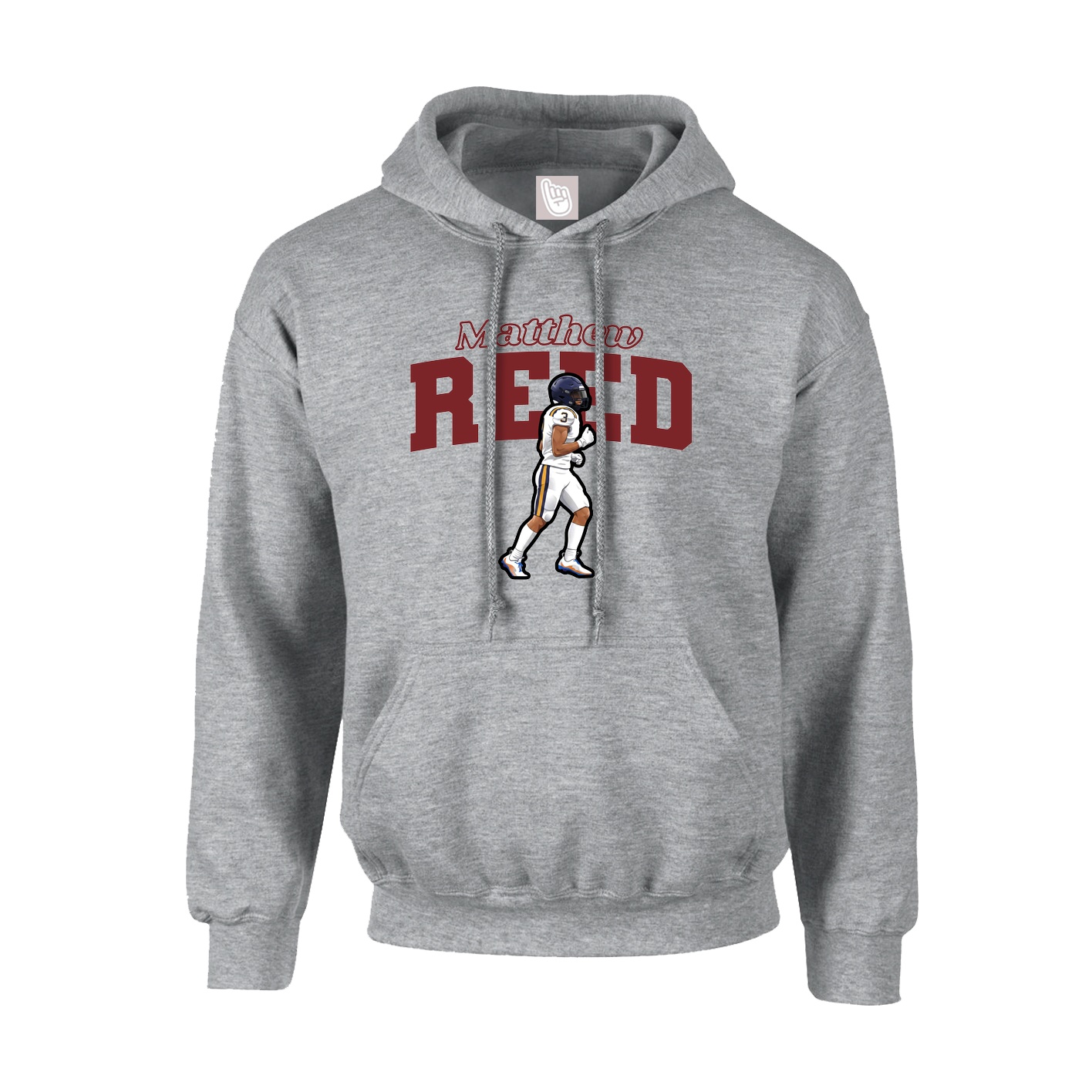 Hoodie — Name Arch in Grey