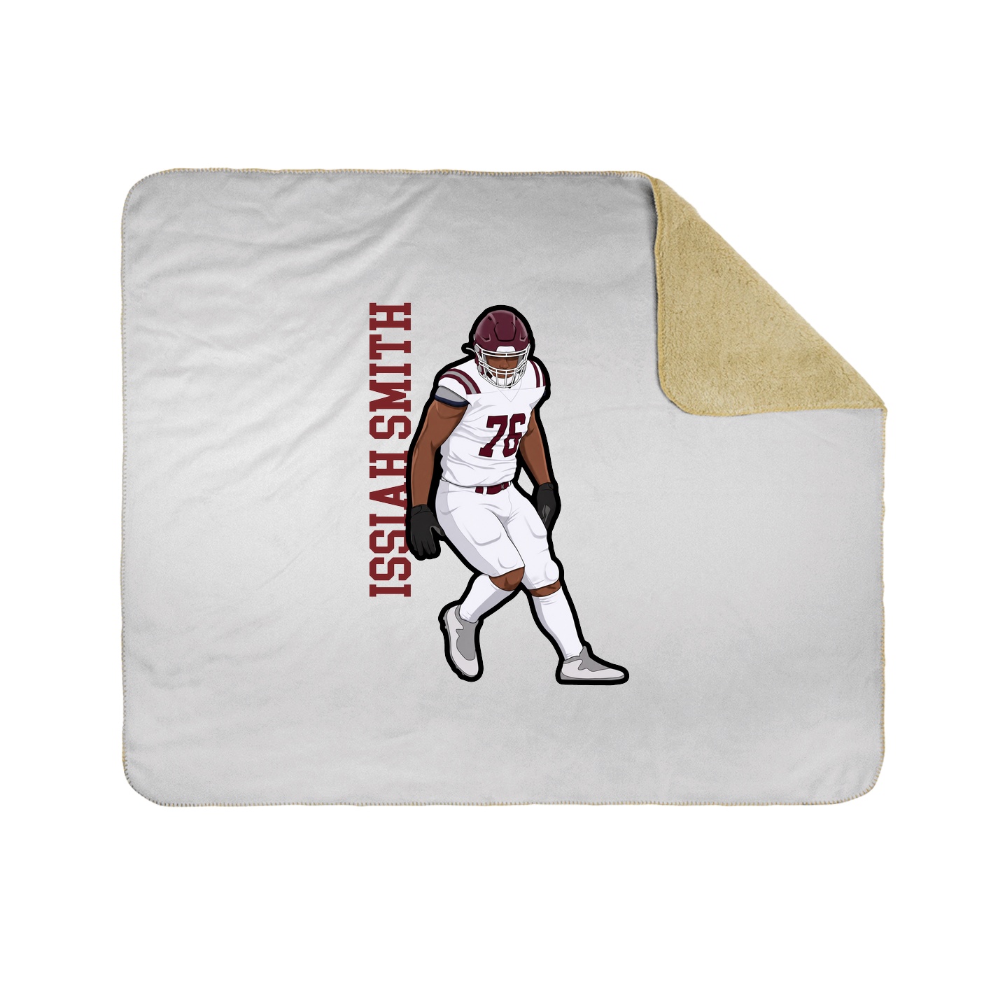 Throw Blanket — Name Vertical in White