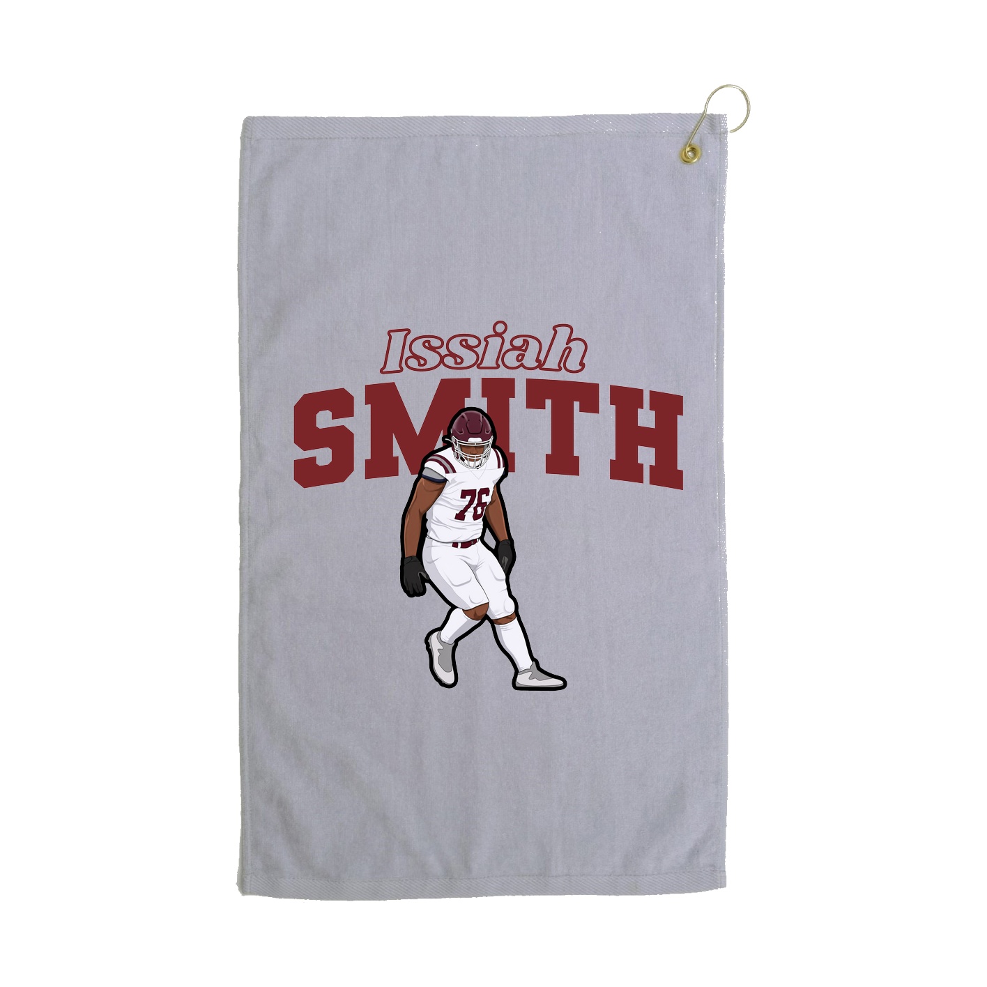 Golf Towel — Name Arch in Grey