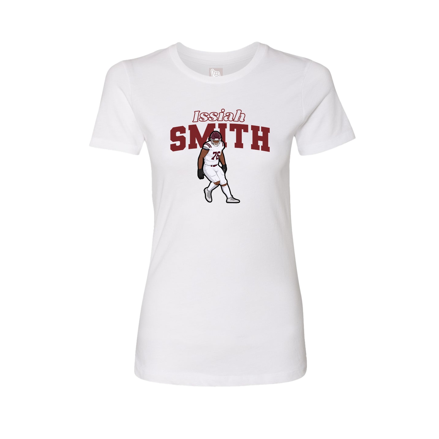 Fitted Women's Tee — Name Arch in White