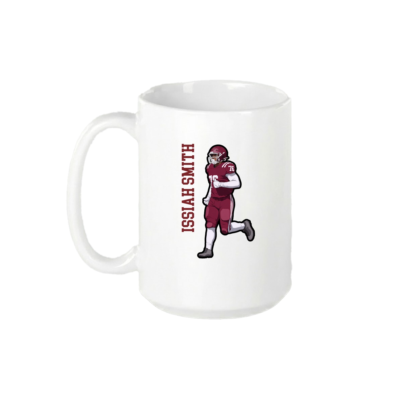 15oz Coffee Mug — Name Vertical in White