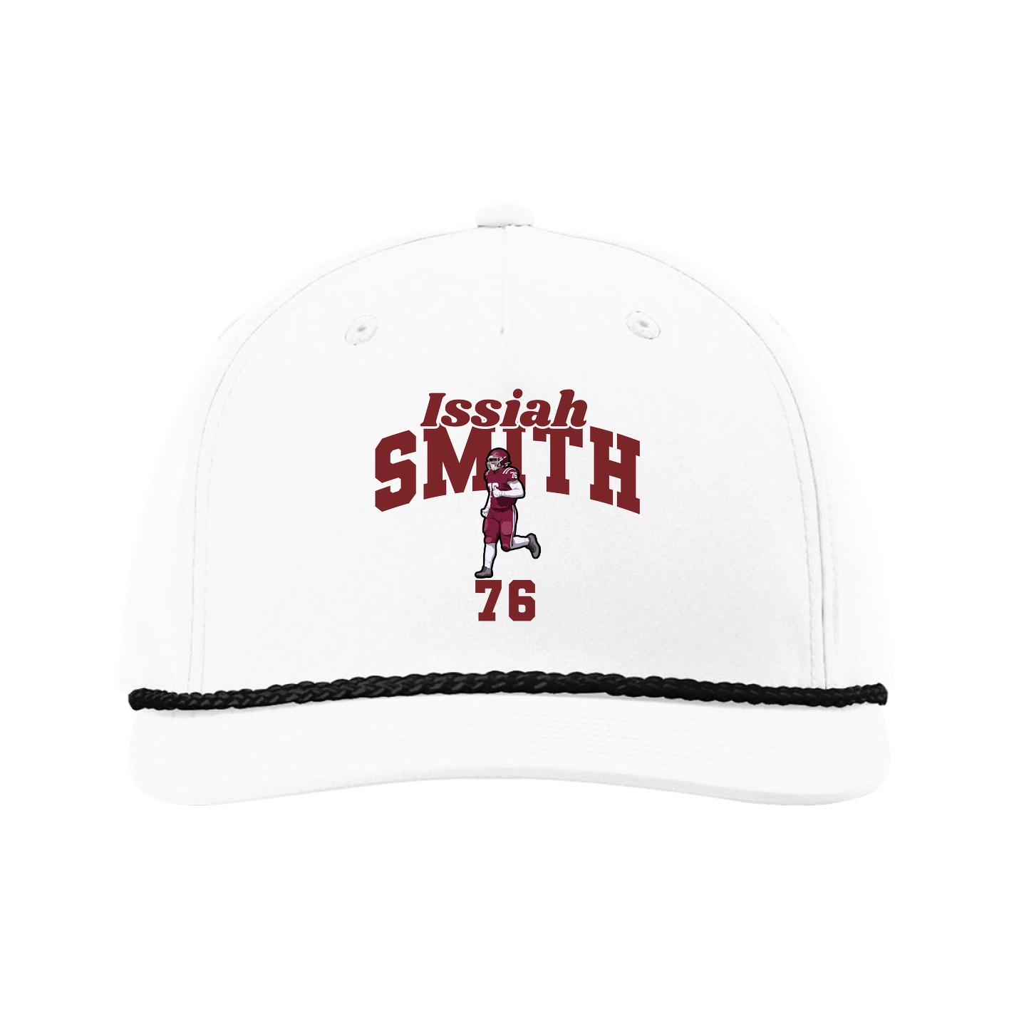 Five-Panel Classic Rope Cap — Signature Arch in White
