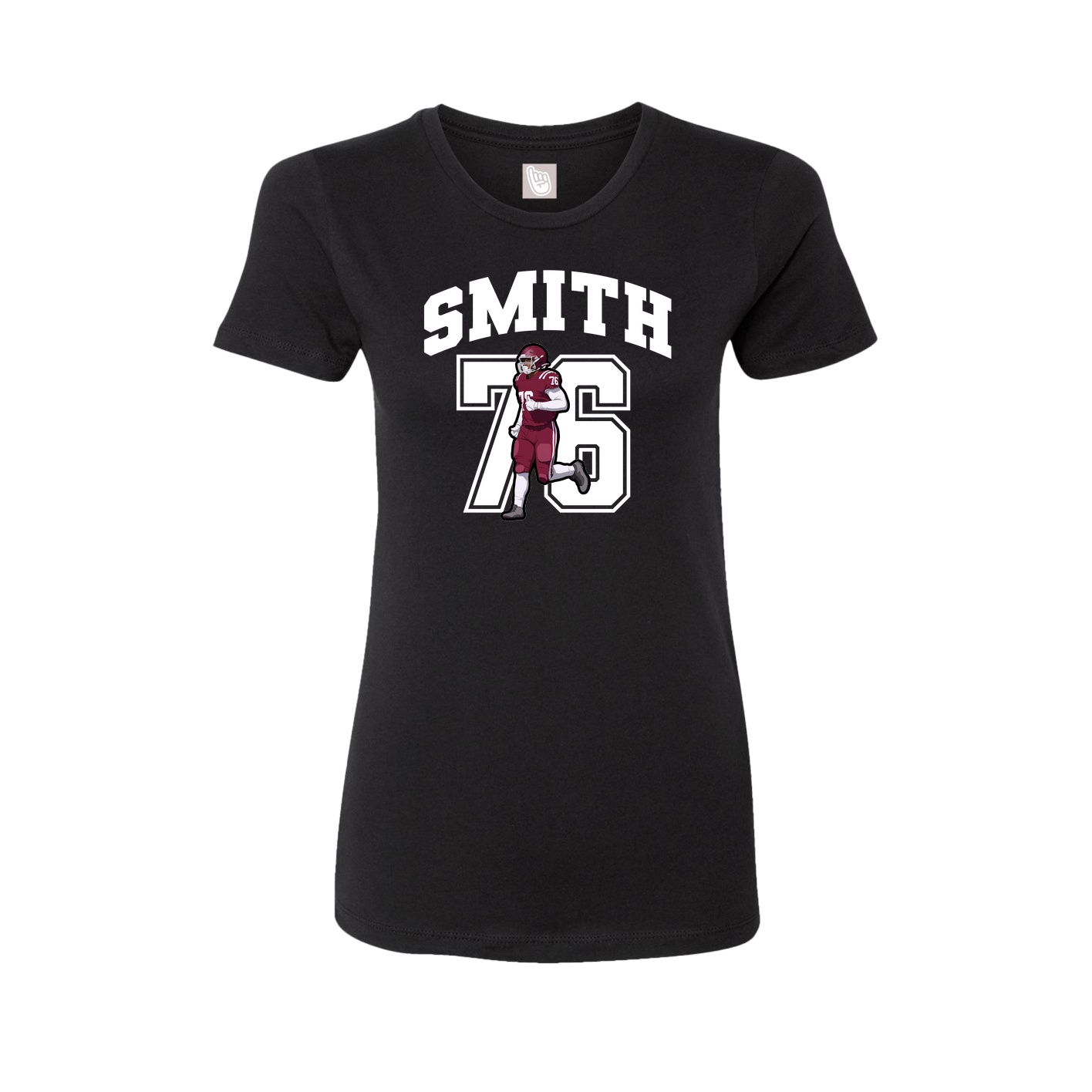 Fitted Women's Tee — Number in Black
