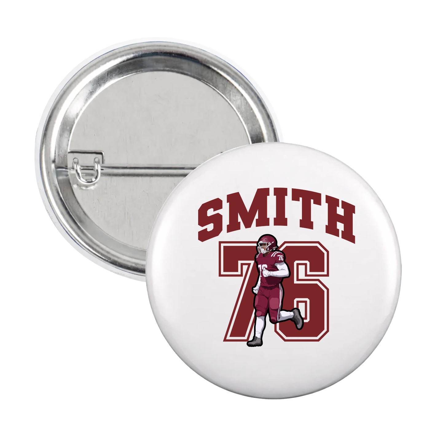 Game Day Button — Number in White