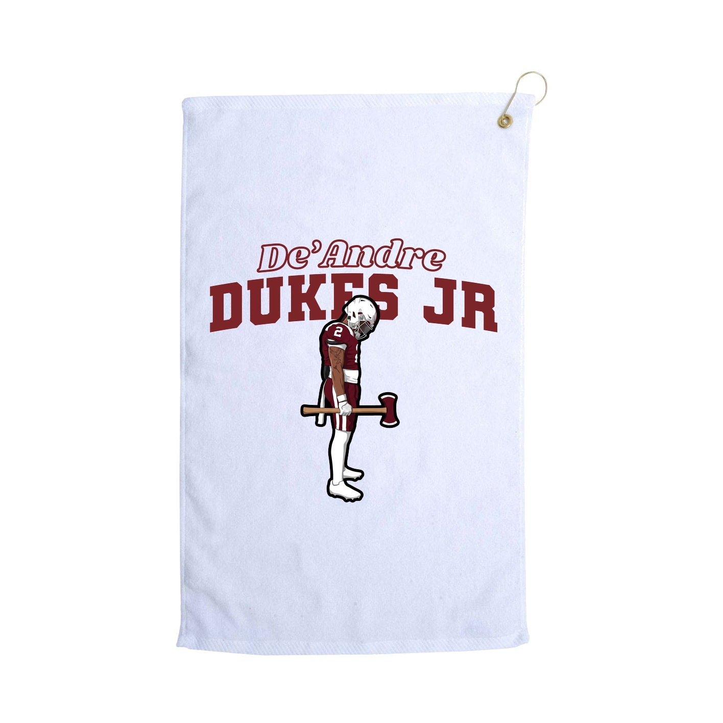 Golf Towel — Name Arch in White