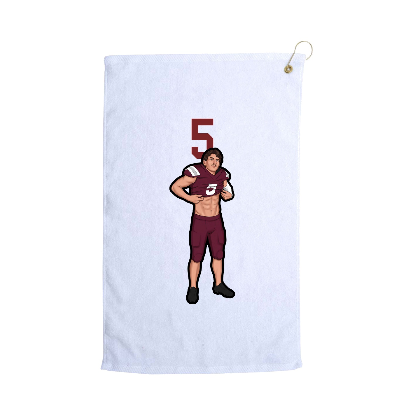 Golf Towel — Number Top in White