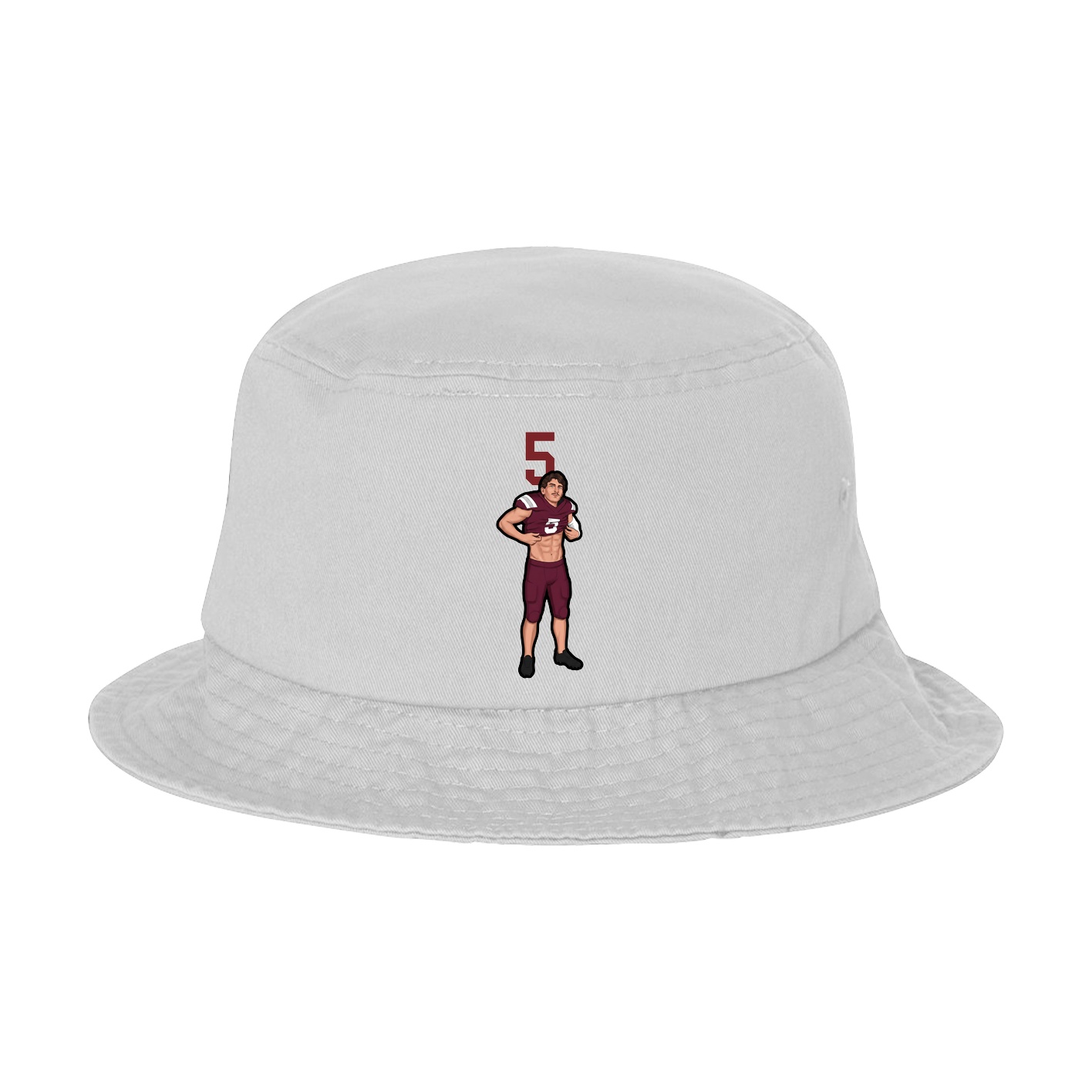 Bucket Cap — Number Top in White