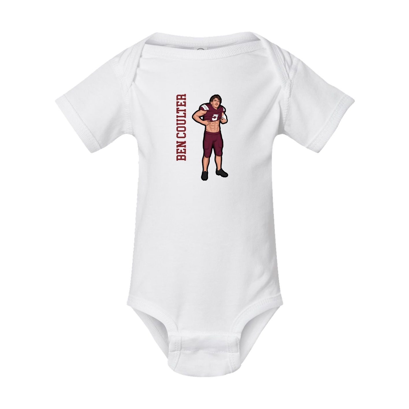 Baby Onesie — Name Vertical in White