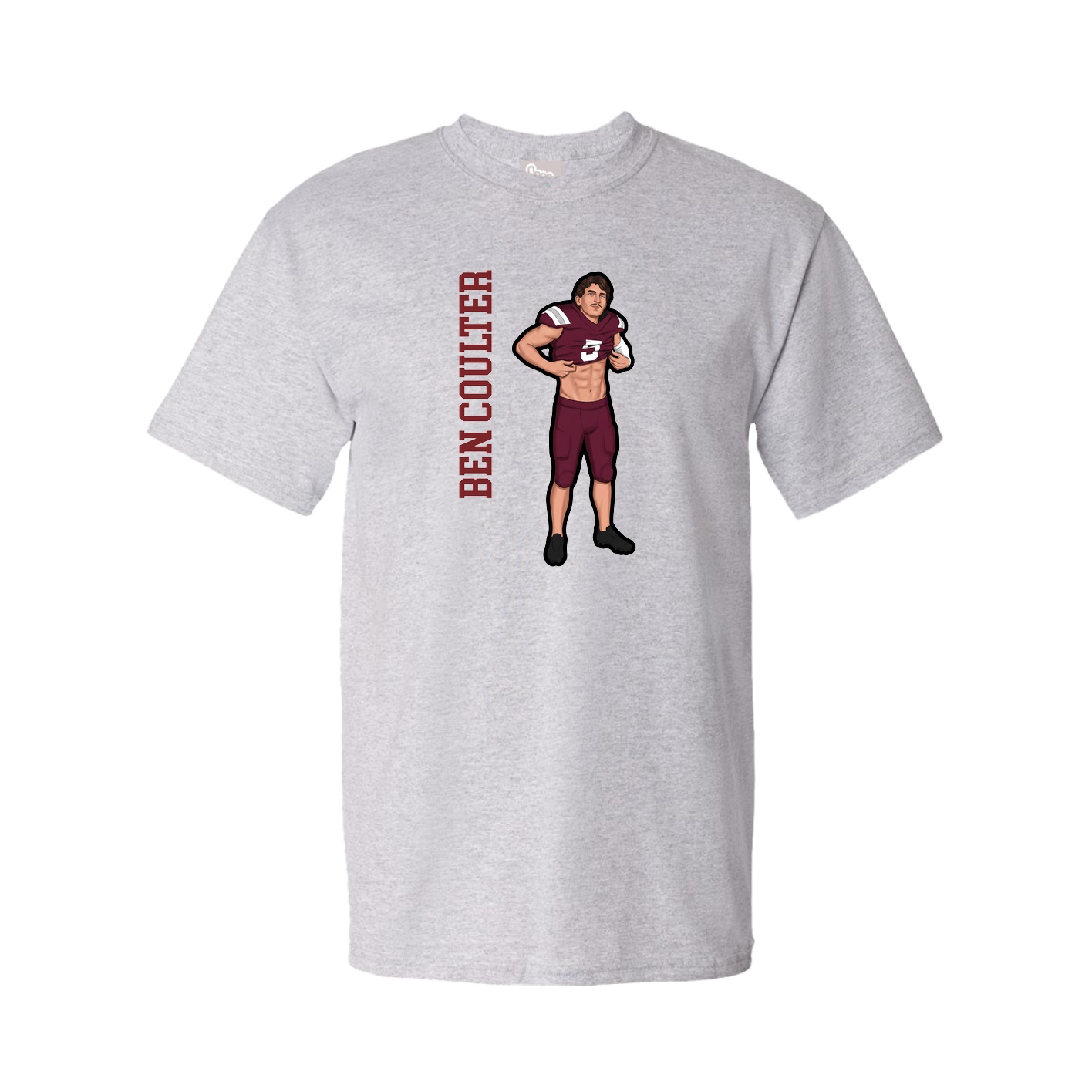 Tee — Name Vertical in Grey
